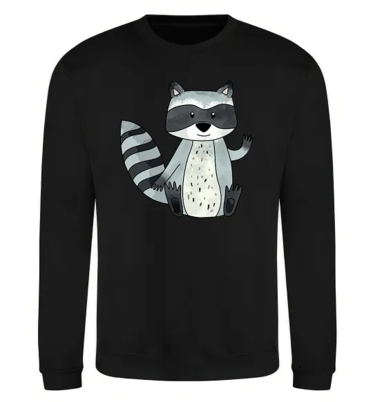 Світшот Say hi to racoon Чорний фото