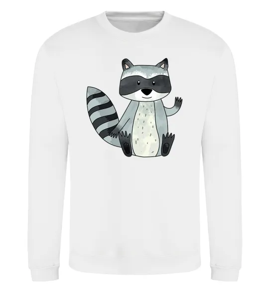 Світшот Say hi to racoon Білий фото