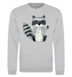Світшот Say hi to racoon Сірий меланж фото