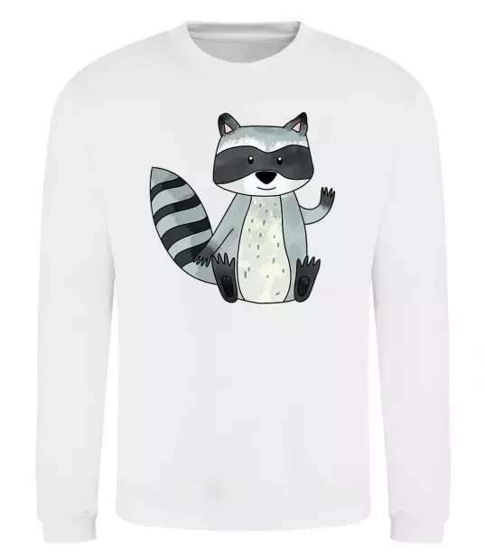Свитшот Say hi to racoon Белый фото