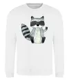 Свитшот Say hi to racoon Белый фото