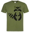 Чоловіча футболка Маленький єнот чорний Оливковий Чоловіча футболка Маленький єнот чорний Оливковий фото