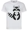 Чоловіча футболка Маленький єнот чорний Білий Чоловіча футболка Маленький єнот чорний Білий фото