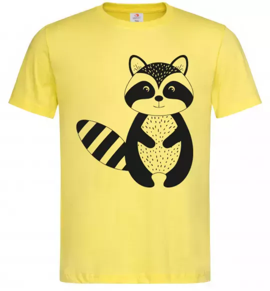 Чоловіча футболка Маленький єнот чорний Лимонний фото