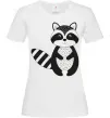 Женская футболка Маленький єнот чорний Белый Женская футболка Маленький єнот чорний Белый фото