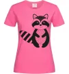 Женская футболка Маленький єнот чорний Ярко-розовый Женская футболка Маленький єнот чорний Ярко-розовый фото