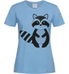 Женская футболка Маленький єнот чорний Голубой Женская футболка Маленький єнот чорний Голубой фото