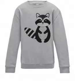 Детский Свитшот Єнот в навушниках Черный фото