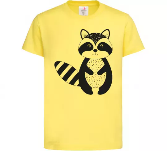 Детская футболка Маленький єнот чорний Лимонный фото