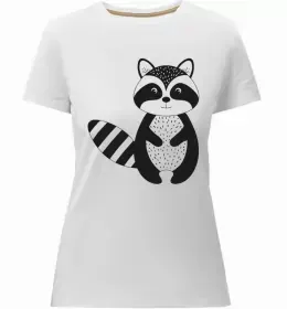 Женская премиум футболка Лапки єнота Белый фото