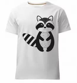 Мужская премиум футболка Round racoon Белый фото