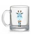 Чашка скляна Голубой жираф Прозорий фото