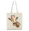 Эко-сумка Жираф акварель Бежевый фото