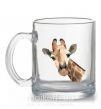 Чашка стеклянная Жираф акварель Прозрачный фото