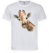 Мужская футболка Жираф акварель Белый фото