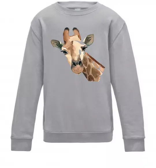 Дитячий світшот Жираф акварель Сірий меланж фото