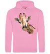 Чоловіча толстовка (худі) Жираф акварель Рожевий фото