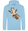 Женская толстовка (худи) Жираф акварель Голубой фото