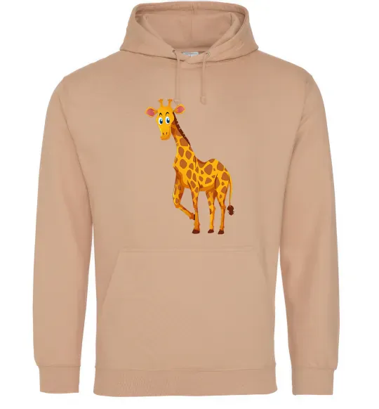Женская толстовка (худи) Жираф посміхається Песочный фото