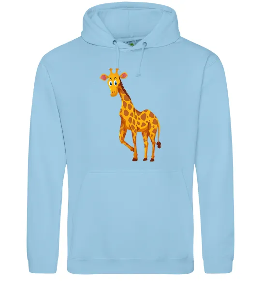 Женская толстовка (худи) Жираф посміхається Голубой фото