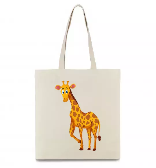 Еко-сумка Жираф посміхається Бежевий фото