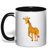 Чашка с цветной ручкой Жираф посміхається Черный Чашка с цветной ручкой Жираф посміхається Черный фото