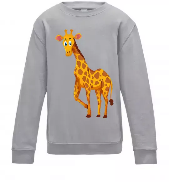 Детский Свитшот Жираф посміхається Серый меланж фото