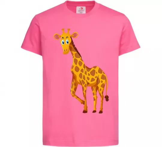 Дитяча футболка Жираф посміхається Яскраво-рожевий фото