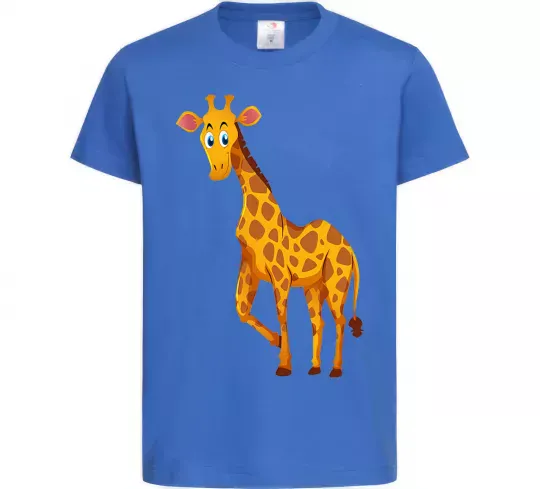 Дитяча футболка Жираф посміхається Яскраво-синій фото