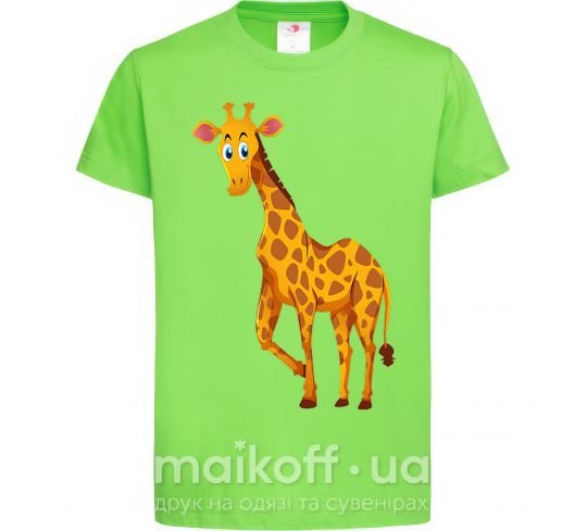 Дитяча футболка Жираф улыбается Лаймовий фото