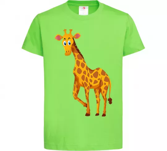 Дитяча футболка Жираф посміхається Лаймовий фото