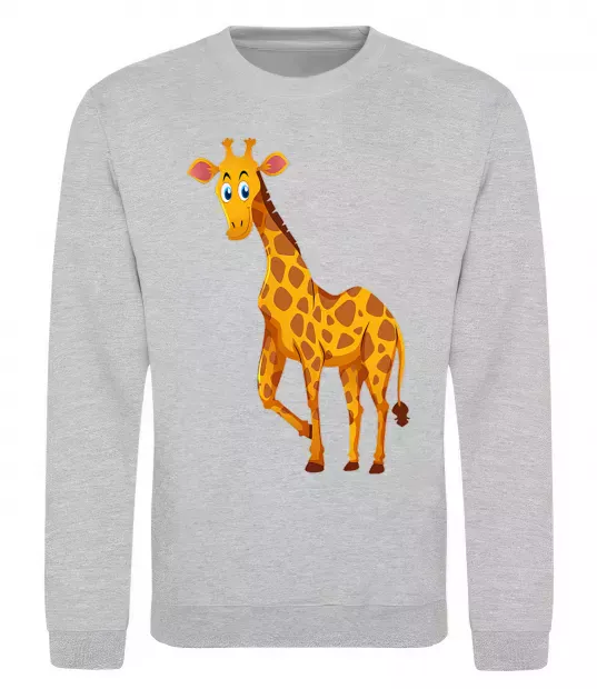 Свитшот Жираф посміхається Серый меланж фото