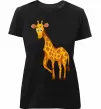 Жіноча преміум футболка Жираф посміхається Чорний фото