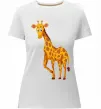 Жіноча преміум футболка Жираф посміхається Білий фото