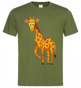 Мужская футболка Маленька жирафа Зеленый фото Мужская футболка Маленька жирафа Зеленый фото