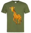 Мужская футболка Жираф посміхається Оливковый фото