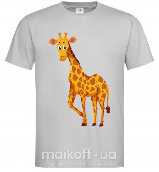 Мужская футболка Жираф улыбается Серый фото