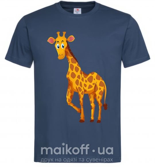 Мужская футболка Жираф улыбается Темно-синий фото