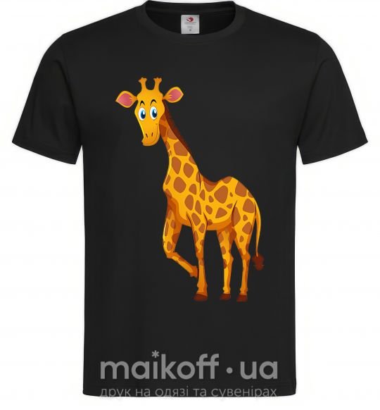 Мужская футболка Жираф улыбается Черный фото