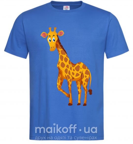 Мужская футболка Жираф улыбается Ярко-синий фото