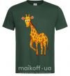 Мужская футболка Жираф улыбается Темно-зеленый фото