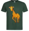 Мужская футболка Жираф посміхається Темно-зеленый фото