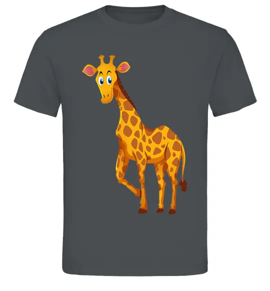 Мужская футболка Жираф посміхається Графит фото