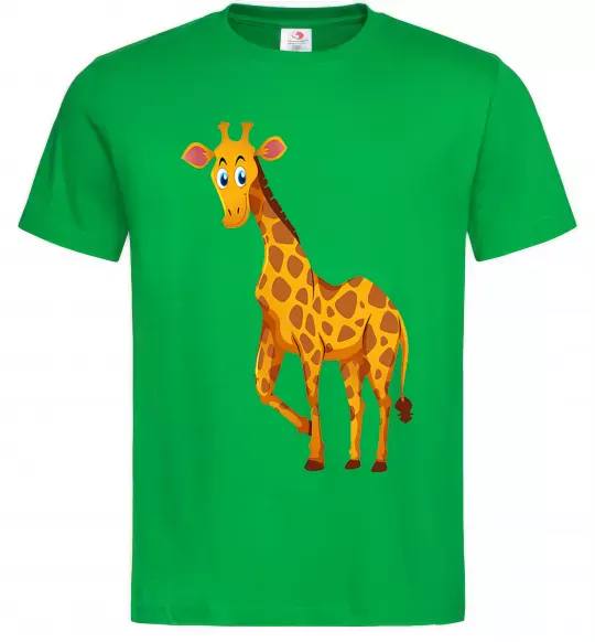 Мужская футболка Жираф посміхається Зеленый фото