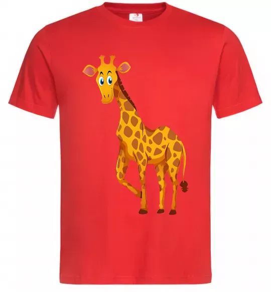 Мужская футболка Жираф посміхається Красный фото