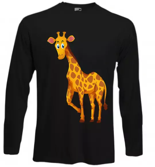 Лонгслив Жираф посміхається Черный фото