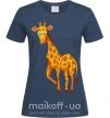 Женская футболка Жираф улыбается Темно-синий фото
