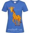 Женская футболка Жираф улыбается Ярко-синий фото