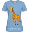 Женская футболка Жираф улыбается Голубой фото