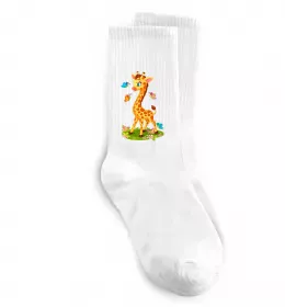 Носки Жирафа з метеликами Белый фото